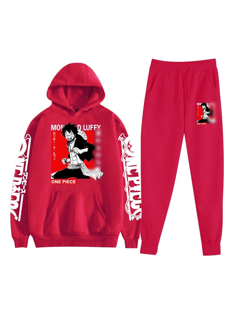 KUYING New One Piece Casual Loose Hooded Sweatshirt And Pants Set  - Image 1