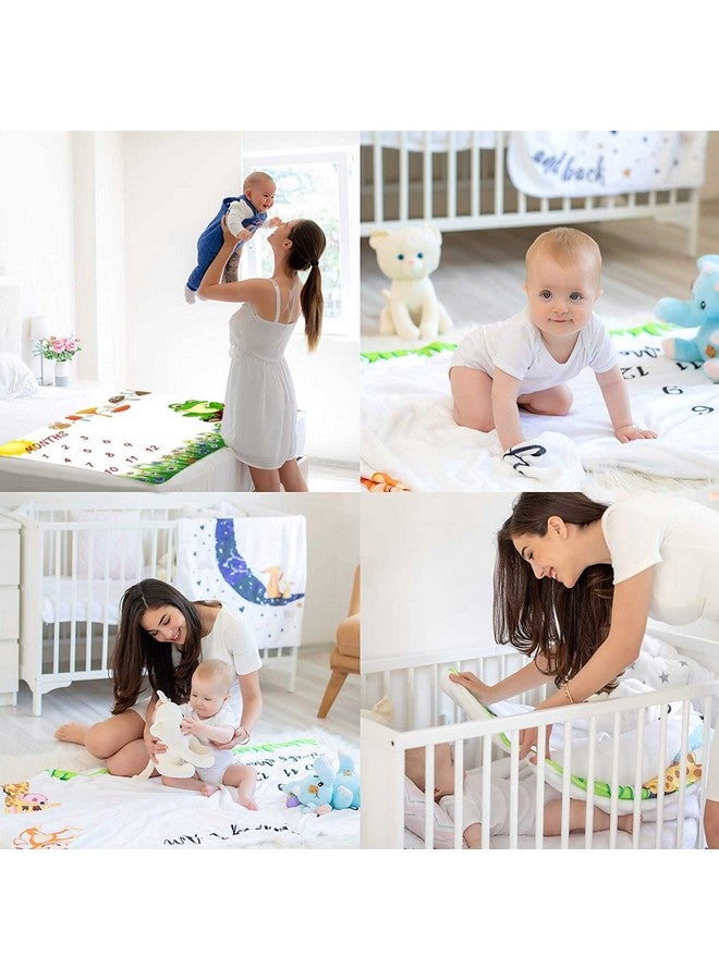 FHZON Frog Milestone Blanket Meadow Mushroom Baby Blanket with Months Recording Baby Growth Photo Props Portable Crawling Pad Swaddle Bag 48x40in BTTXFH025 - Image 5