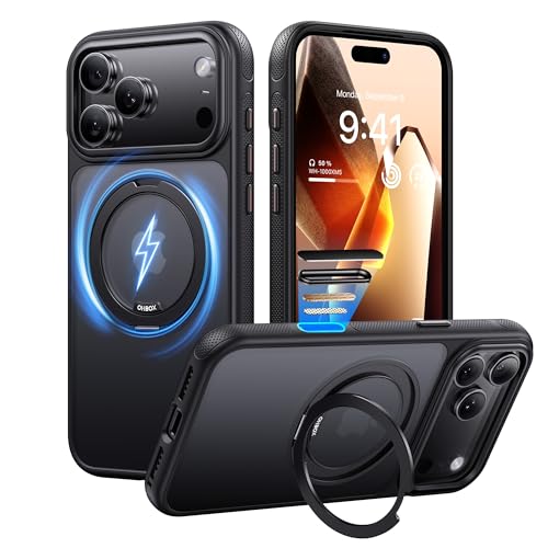 ohbox iPhone 17 Pro Max Case with Stand Strong Magnetic i Phone 17 Pro Max Case Compatible with MagSafe Drop Protection 17 Pro Max Cover Slim Translucent Matte Phone Case for iPhone 17 Pro Max - Image 1