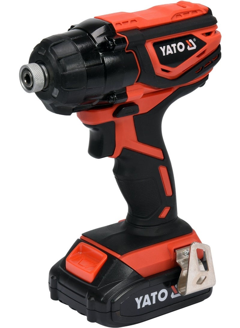 YATO Cordless Impact Screwdriver 18V w/1x2.0Ah Battery & Quick Charger Color Box YT-82800