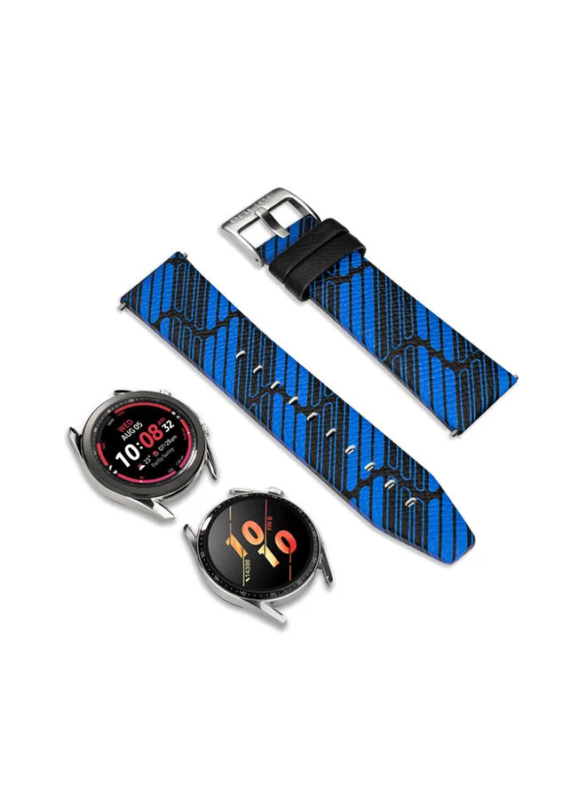 Police BLUE Universal Replacement Leather Strap For Men And Women Compatible With Apple Watch Series 3-9, SE, Ultra, Ultra 2 (42-44-45-50), Samsung, Huawei Or Quartz Watch With Lug Width Of 22mm  | Best Price UAE