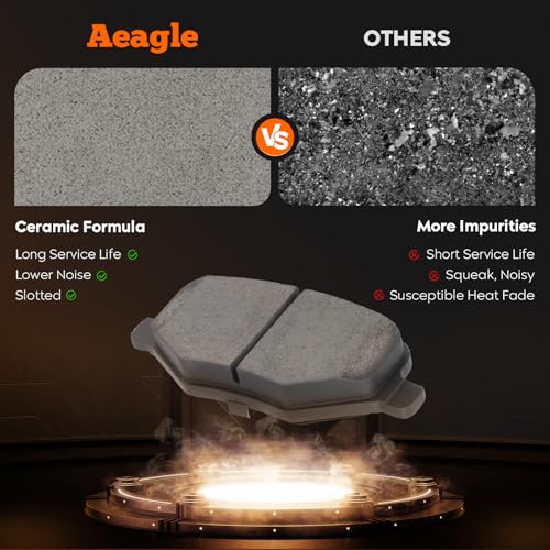 AEagle Rear Ceramic Brake Pads Set for Ford Explorer 2011-2019, Edge 2011-2014, Taurus 2010-2019, Flex 2009-2019,for Lincoln MKS 09-16, MKT 10-19, MKX 11-15, 4PCS - Image 2