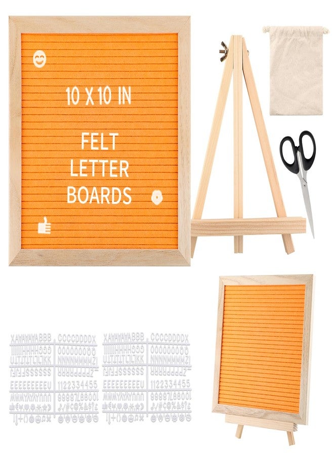 ARPOVIST Felt Letter Board 10x10 Inch with Stand, Orange Changeable Message Board with 340 Letters Numbers & Symbols, Wooden Frame Felt Sign for Baby Announcement, Wedding, Party, Home or Office Decor - Image 1
