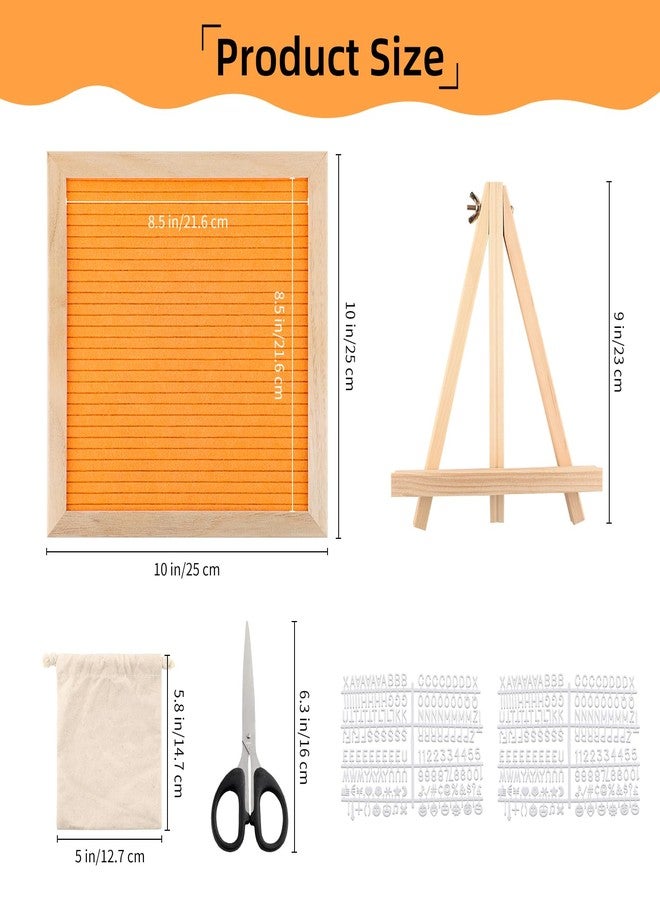 ARPOVIST Felt Letter Board 10x10 Inch with Stand, Orange Changeable Message Board with 340 Letters Numbers & Symbols, Wooden Frame Felt Sign for Baby Announcement, Wedding, Party, Home or Office Decor - Image 2