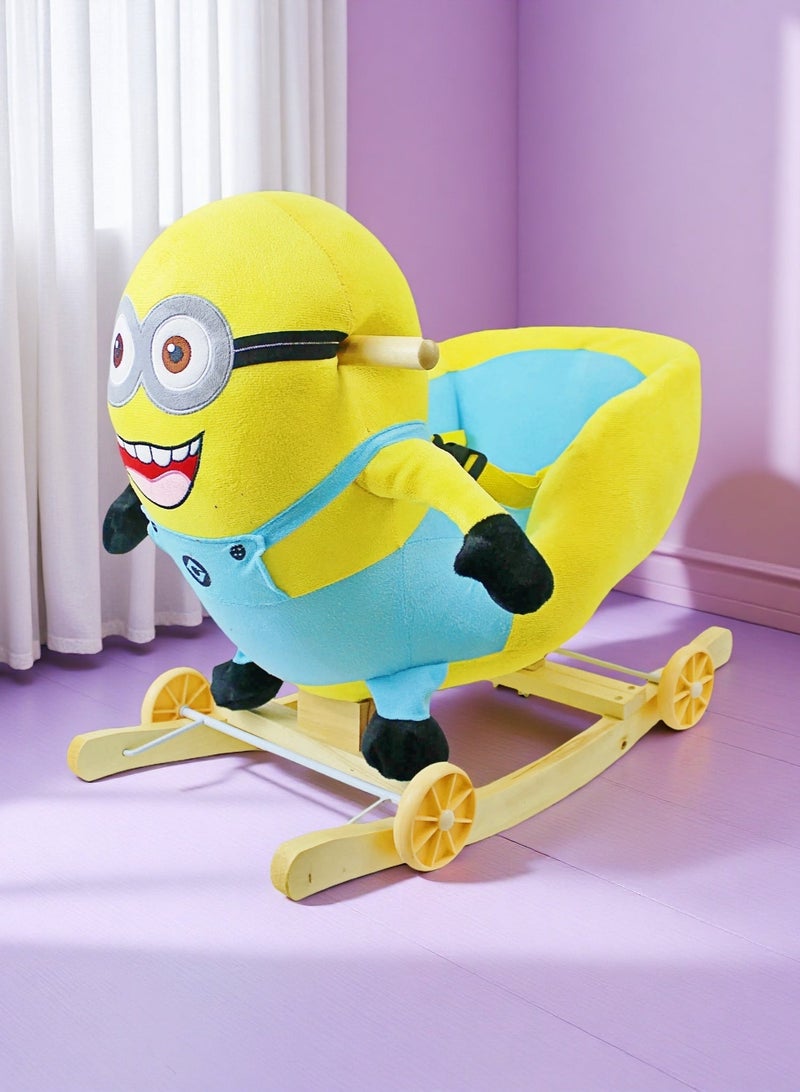 إيزي فيتشور حصان هزاز 2 في 1 من إيزي فيوتشر للأطفال الصغار، لعبة هزازة قطيفة Me2 مزودة بعجلات ومنزلق - Image 1