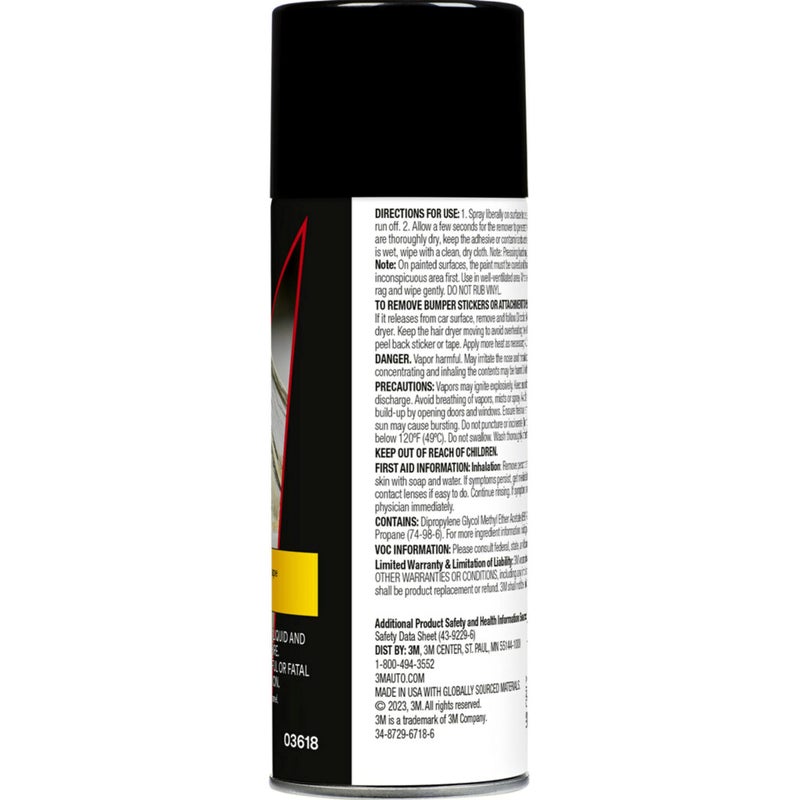 3M Adhesive Remover, 12 oz., Quickly Remove Adhesive, Attachment Tape, Tar, Wax & Adhesive Residue, Low VOC <20%, No Residue Left Behind, Easy-to-Use Formula, Also Works on Glass & Vinyl (03618VOC20) - Image 4