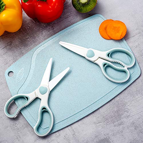WELLSTAR Ceramic Scissors for Baby Food by WELLSTAR, Safety Healthy BPA Free Portable Toddler Shears with Protective Blade Cover and Travel Case, 2 Pack - Image 3