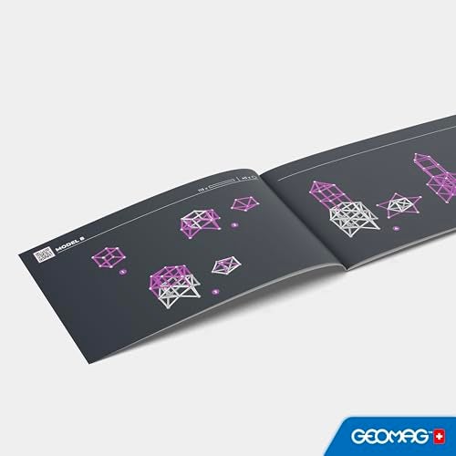 GEOMAG ألعاب مغناطيسية من جيوماغ ماستر بوكس للأطفال من عمر 8 سنوات 192 قطعة بنفسجي تعليمية STEM مغناطيسات للأطفال مصنوعة في سويسرا من كتل وبلاط مغناطيسي من 100% بلاستيك معاد تدويره - Image 5