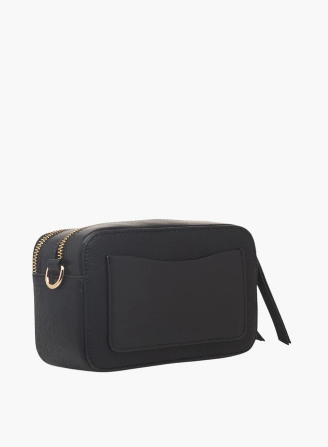 Flora Bella By Shoexpress Women's Textured Crossbody Bag with Zip Closure and Adjustable Strap