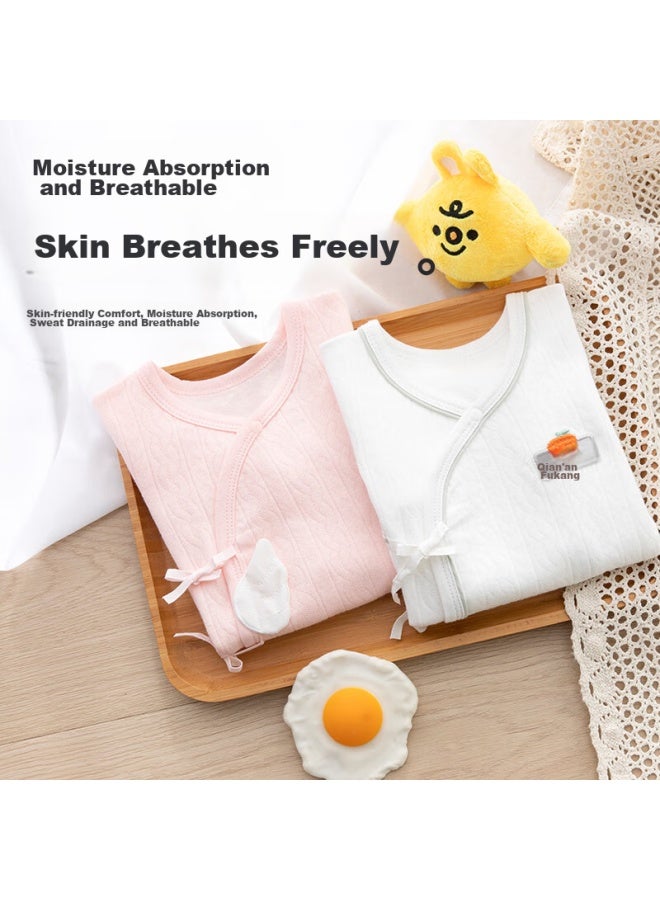 Babyprints Babyprints Newborn Onesie 2-pack, Baby Bodysuit, Pure Cotton, Class A Triangle Romper, Baby Autumn And Winter Underwear, Pink, Size 52  - Image 3