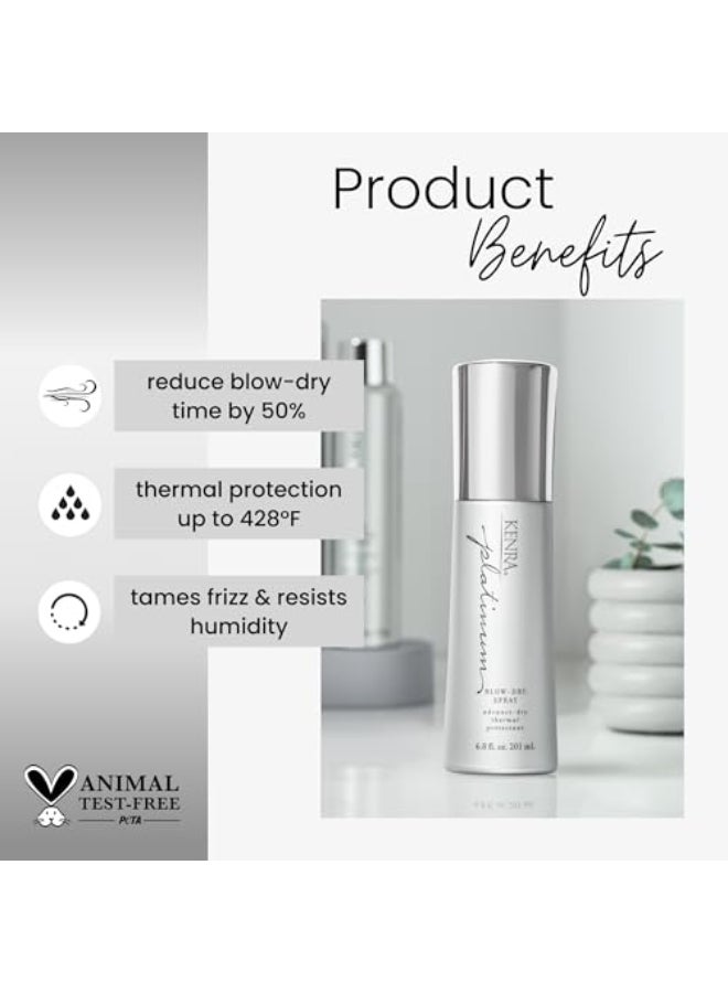 Kenra Professional Platinum BlowDry Spray TimeSaving Heat Protectant Detangles Smooths and Softens Eliminates Frizz Resists Humidity Medium To Coarse Hair 68 fl oz 2Pack - Image 4