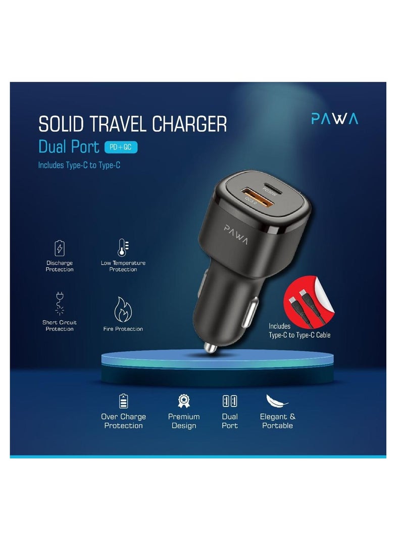 PAWA 48W PD+QC Car Charger With Type-C to Type-C Cable