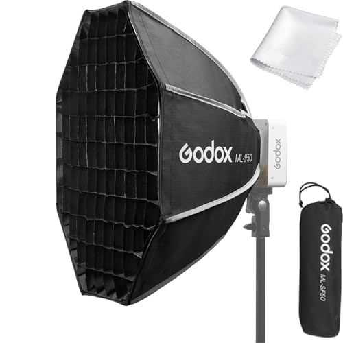 Godox ML100Bi MLSF50 Octagon Softbox 50cmX50cm196Inchx196Inch Godox Mount Softbox for ML100R ML100Bi ML60IIBi ML60Bi ML60 ML30Bi ML30 LED Video Light - Image 1