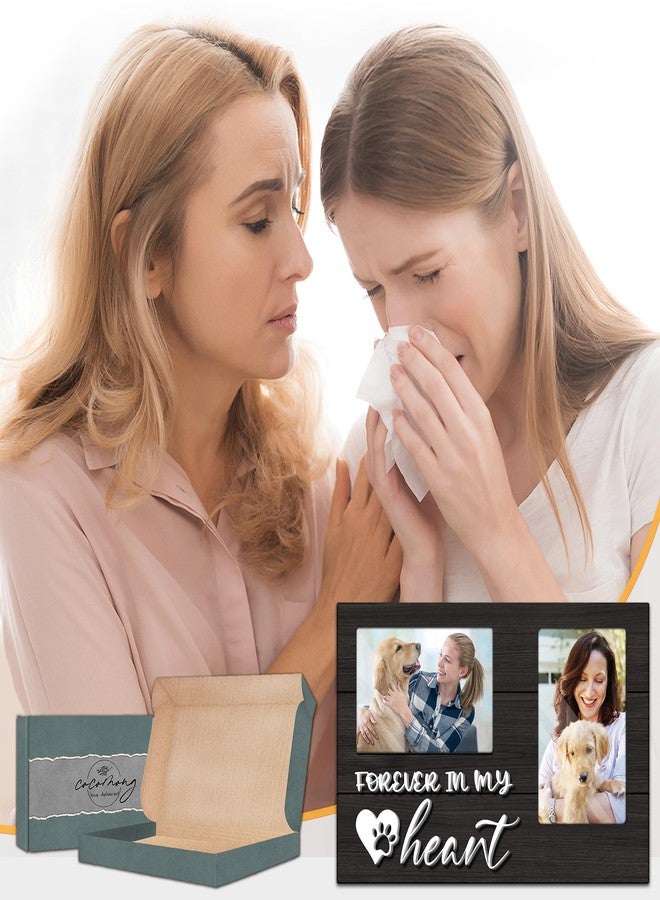 cocomong إطار صور تذكاري للحيوانات الأليفة من كوكومونغ، هدية تعزية لفقدان كلب، إطار صور للحيوانات الأليفة يتسع لصورتين مقاس 4×6 بوصة للعائلة والأصدقاء - Image 2