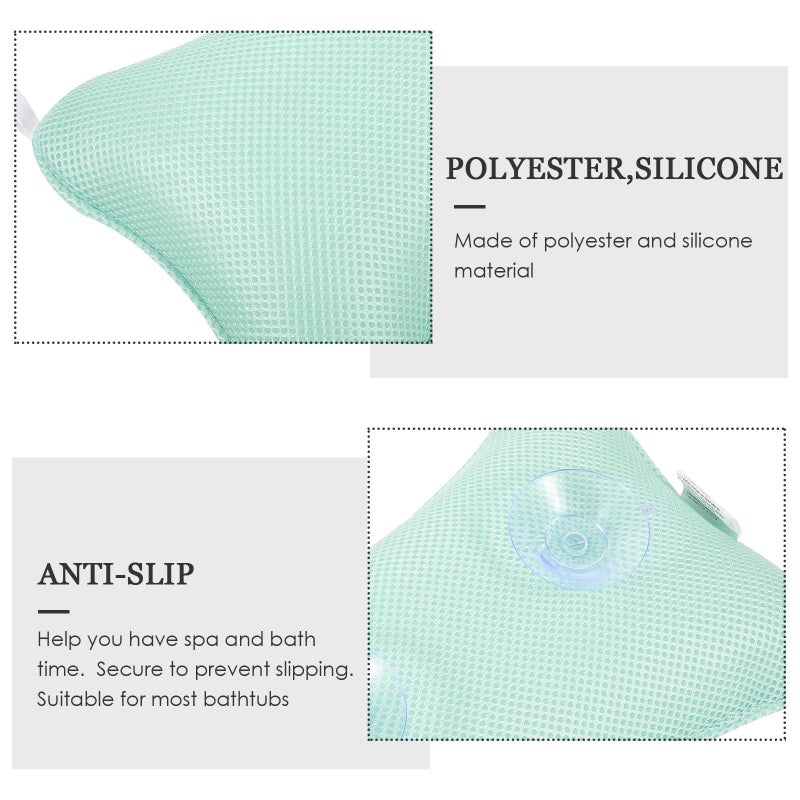 Non Slip Bathtub Pillow for Neck Support Washable Mesh Cushion Random Color - Image 4