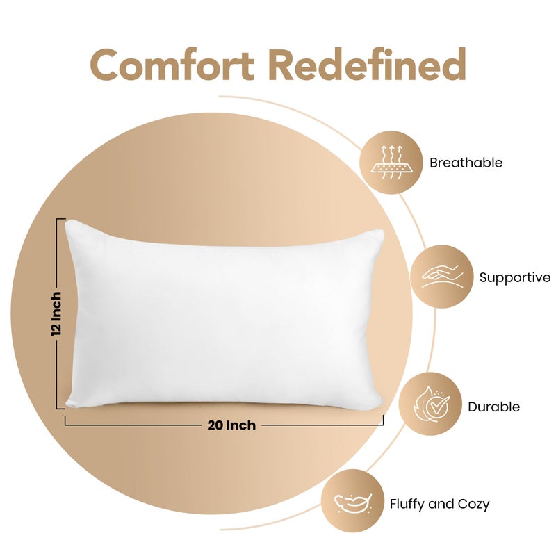 Utopia Bedding Outdoor Pillow Inserts 12 x 20 Inches (Pack of 2  White)  Water Resistant Garden Throw Pillows for Patio and Porch Furniture - Image 2