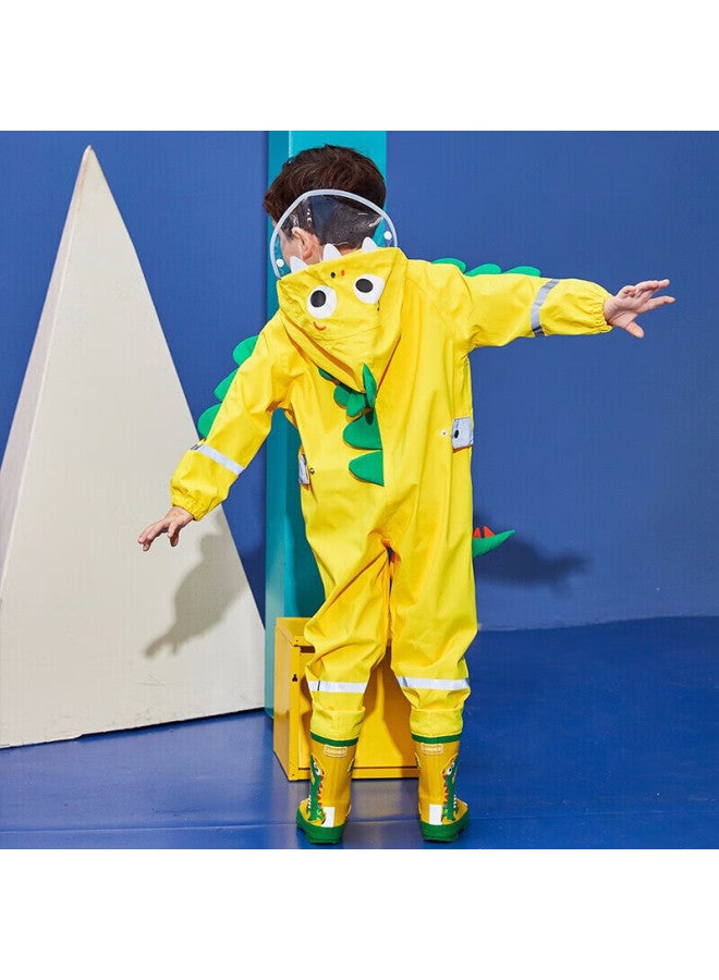 Lemonkid Children's Raincoat For Boys And Girls, Baby Rain Poncho, Elementary School Student Rain Gear, Leqi Fire Dragon One-piece Suit, Size L - Image 5