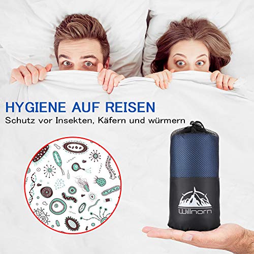 WILLNORN Sleeping Bag Liner,Travel Sheets & Adult Sleep Sack & Self Tan Sleep Sack for Backpacking,Hotel, Hostels, Lightweight Single Camping Sleep Pod - Image 4