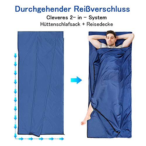 WILLNORN Sleeping Bag Liner,Travel Sheets & Adult Sleep Sack & Self Tan Sleep Sack for Backpacking,Hotel, Hostels, Lightweight Single Camping Sleep Pod - Image 3