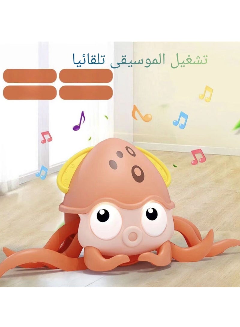 Children's electric toys, cute octopus, automatic sensing, avoiding obstacles, singing, dynamic octopus toys  - Image 1