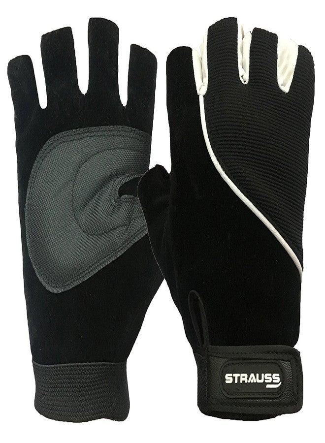 Strauss Comfort Velvet Cut Finger Gloves, Medium (Black) - Image 3