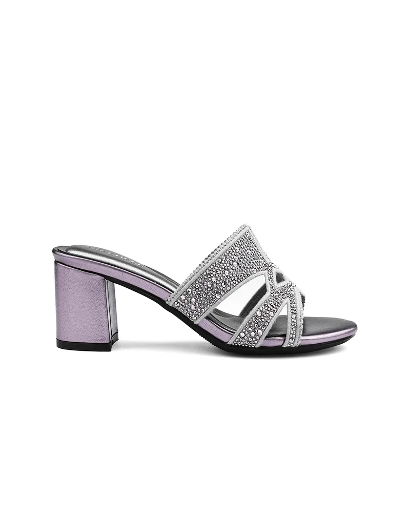 كابلي صنادل نسائية كلاسيكية بكعب سهل الارتداء ومزينة