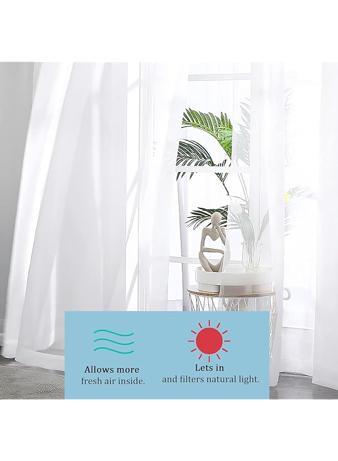 erorex 2 Pcs Window Sheer Curtains Long Panels Sheer Curtains With Ring Top Elegant Drapes Sheer Curtain Clear Transparent Basic Rod Pocket Panel Decor For Bedroom Living Room Yard Kitchen - Image 5