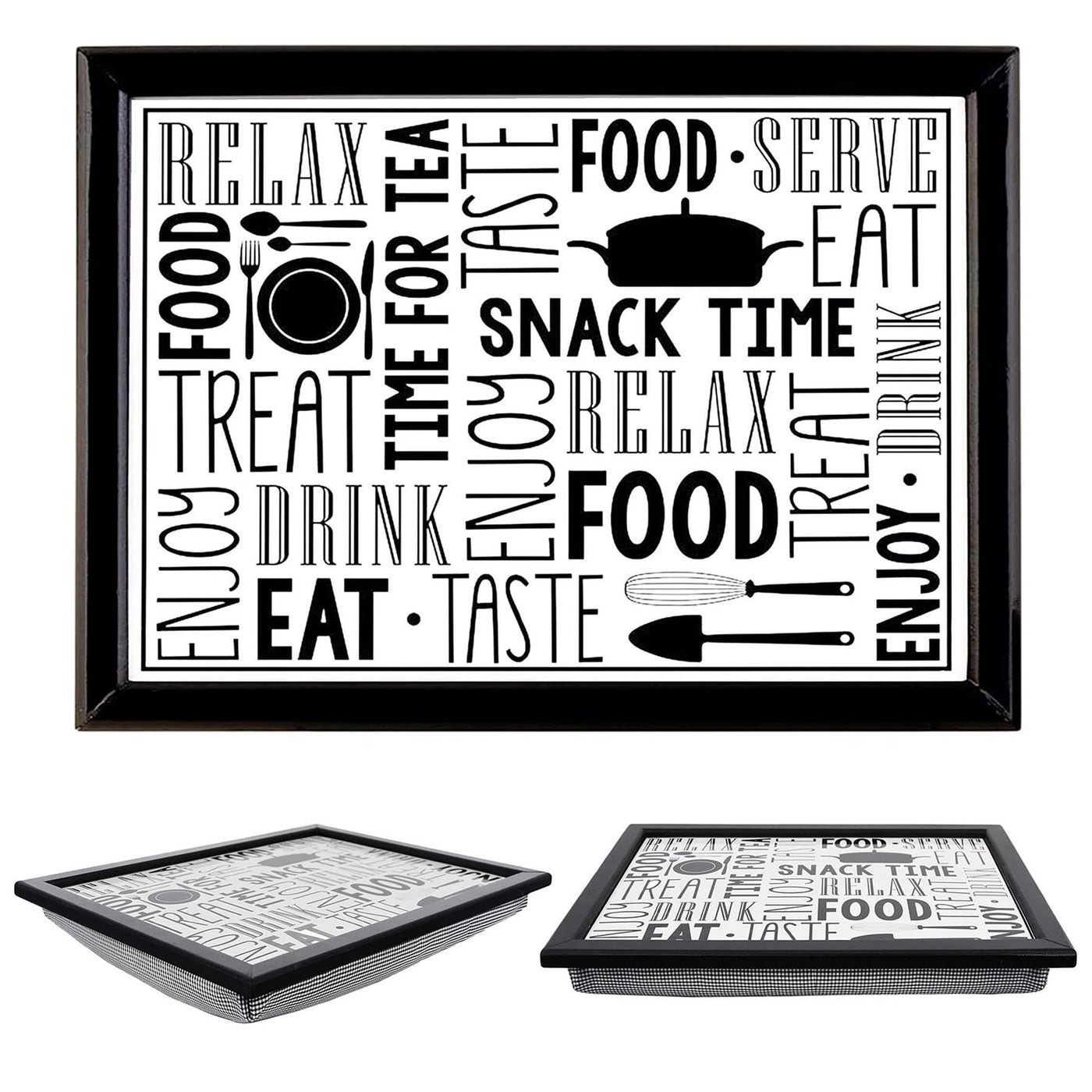 The Magic Toy Shop Wooden Lap Tray with Bean Bag Cushion Snack Time Design
