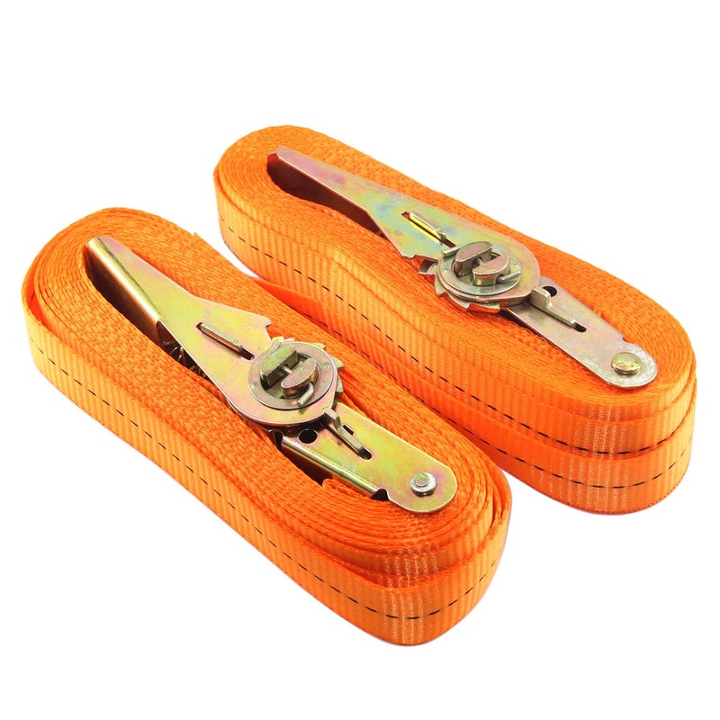 Medifier 2pcs Ratchet Tie Down Strap Retractable Heavy Duty Ratcheting Cargo Lashing Straps 7M Long 25MM Width 800kg Loading Adjustable Tension Belts for Carrying Bag Luggage Bulky Objects for Car Motorcycle - Image 1