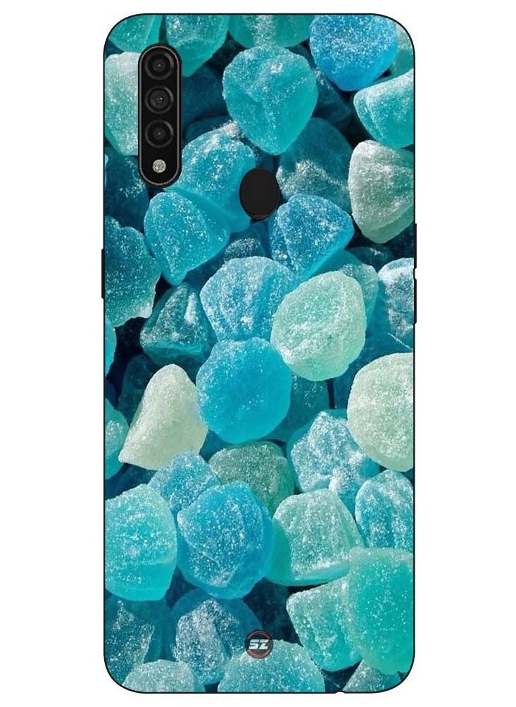 Service Zone Protective Printed Mobile Cover Glittery Blue Stones For Oppo A31 