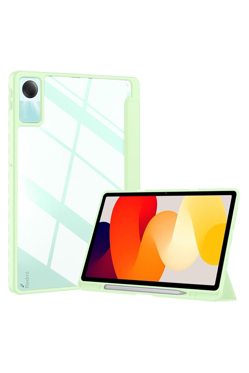 Protective Case for Redmi Pad SE Tablet, Hybrid Case with Transparent Back 11 Inch [Support Auto Sleep/Wake] - Mint Green - Image 1