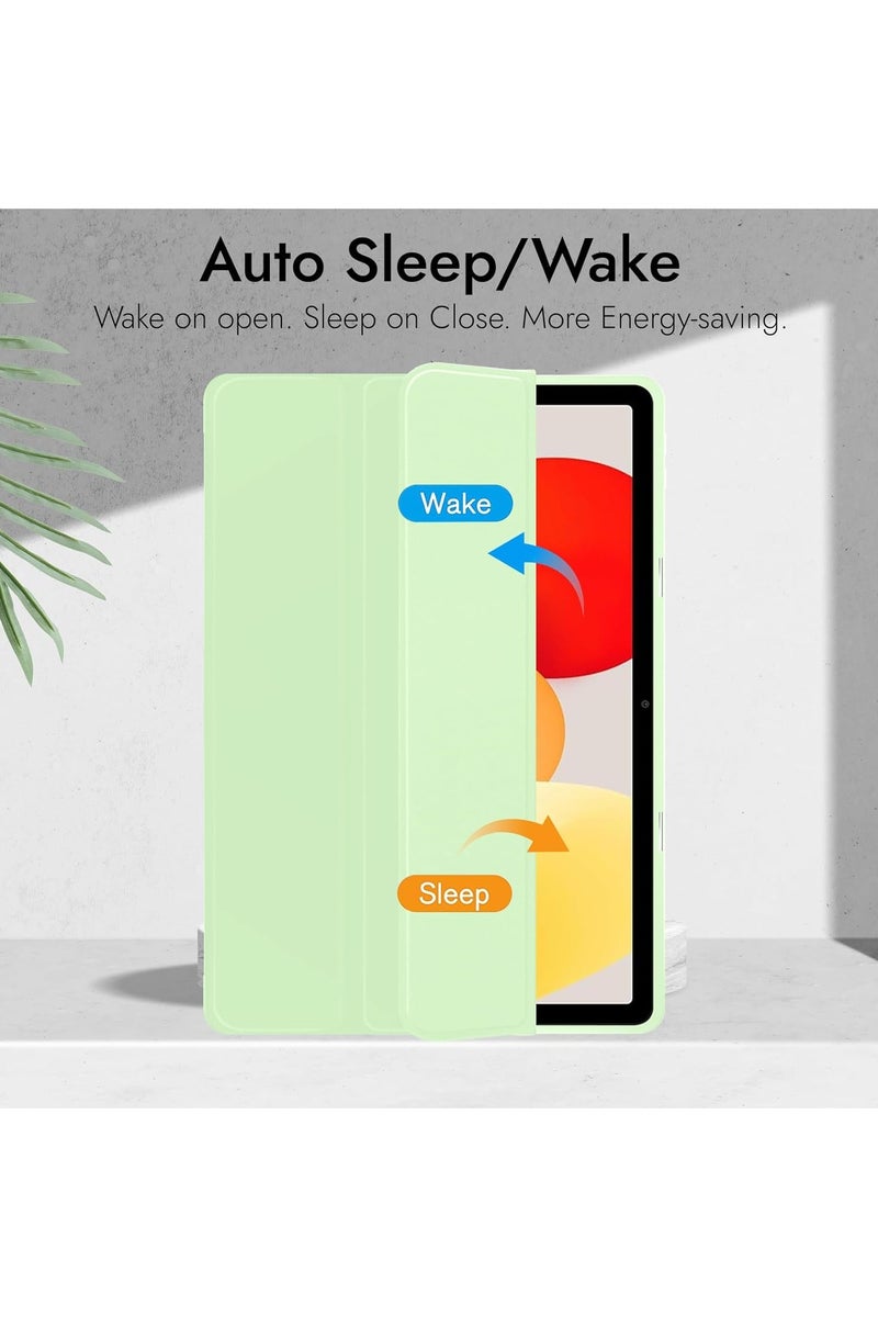 Protective Case for Redmi Pad SE Tablet, Hybrid Case with Transparent Back 11 Inch [Support Auto Sleep/Wake] - Mint Green - Image 2