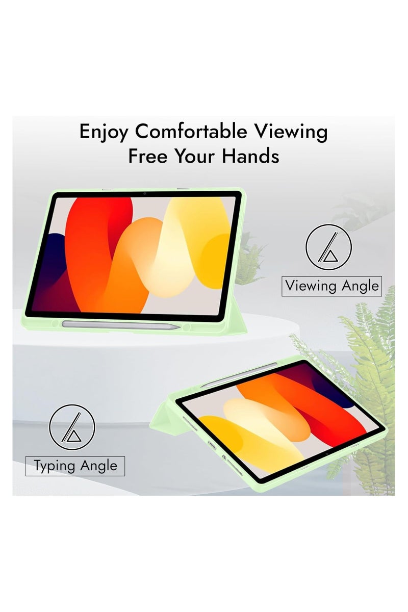 Protective Case for Redmi Pad SE Tablet, Hybrid Case with Transparent Back 11 Inch [Support Auto Sleep/Wake] - Mint Green - Image 3