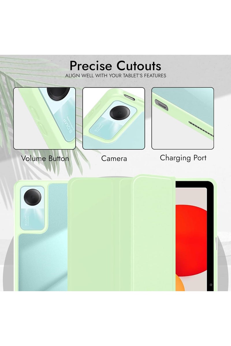 Protective Case for Redmi Pad SE Tablet, Hybrid Case with Transparent Back 11 Inch [Support Auto Sleep/Wake] - Mint Green - Image 4