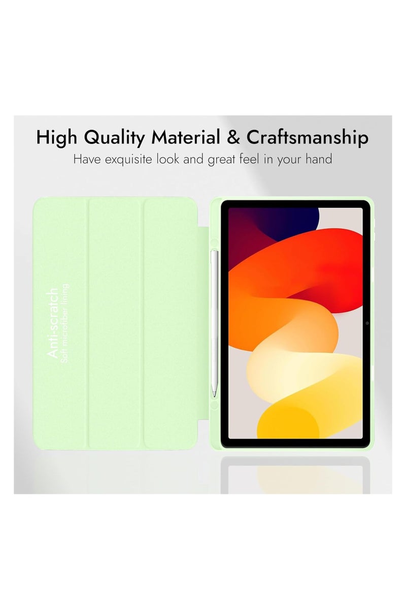 Protective Case for Redmi Pad SE Tablet, Hybrid Case with Transparent Back 11 Inch [Support Auto Sleep/Wake] - Mint Green - Image 5