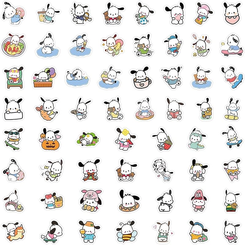 BERFLYTER 60Pcs Pochacco Themes Waterproof Stickers for Water Bottle Cup Laptop Bike Skateboard Luggage Box Vinyl Graffiti Patches BRJKT - Image 2