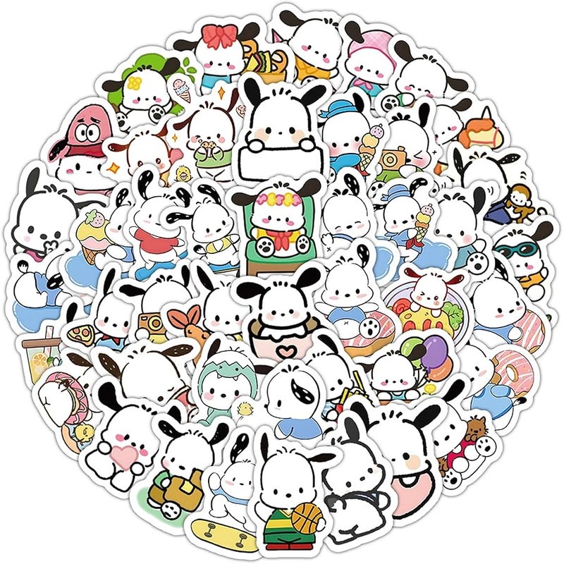 BERFLYTER 60Pcs Pochacco Themes Waterproof Stickers for Water Bottle Cup Laptop Bike Skateboard Luggage Box Vinyl Graffiti Patches BRJKT - Image 1
