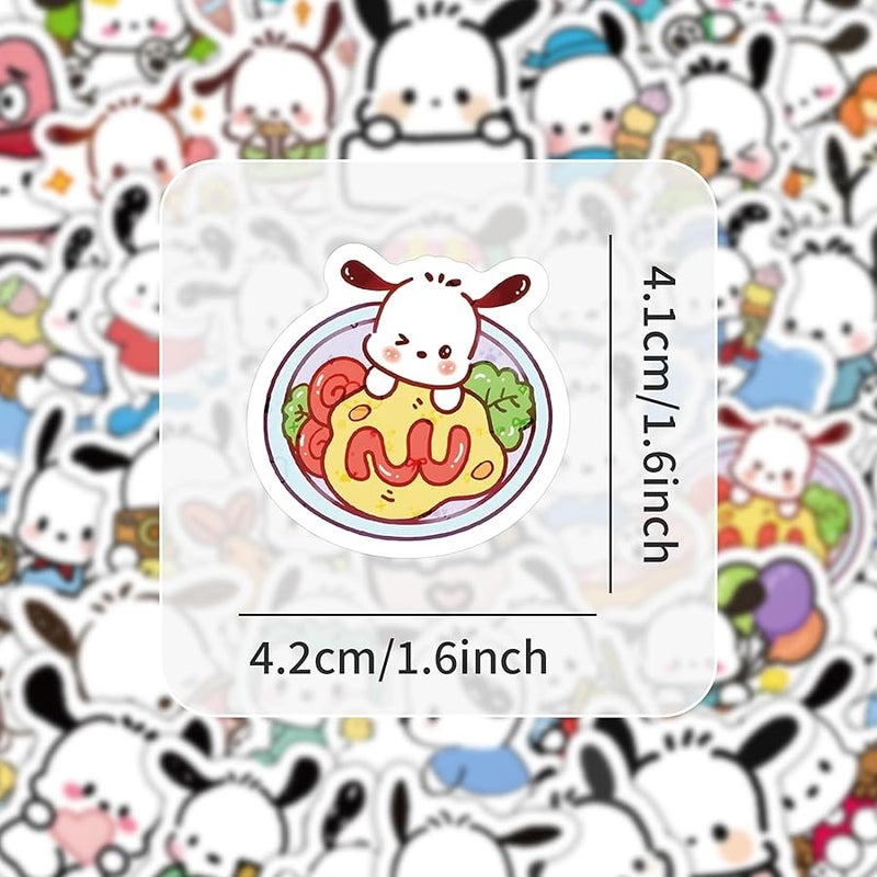 BERFLYTER 60Pcs Pochacco Themes Waterproof Stickers for Water Bottle Cup Laptop Bike Skateboard Luggage Box Vinyl Graffiti Patches BRJKT - Image 3