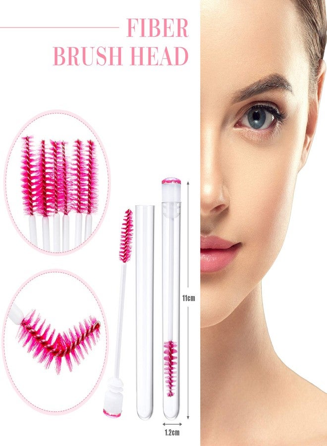 Maitys 80 Pieces Disposable Mascara Brushes Tubes Set, 40 Diamond Empty Mascara Wand Tube with 40 Eyelash Brush Spoolies Makeup Tool for Eyelash Extension(Pink) - Image 3