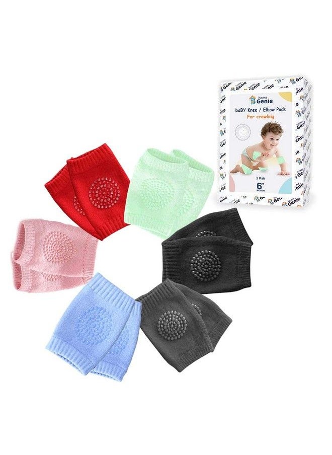 HOME GENIE - Baby Crawling Antislip Knee Protectorsunisex Toddlers Kneepadsfits Most Babies And Suitable For Every Season (Best For 624 Months Old Baby) (Dark Grey) - Image 1
