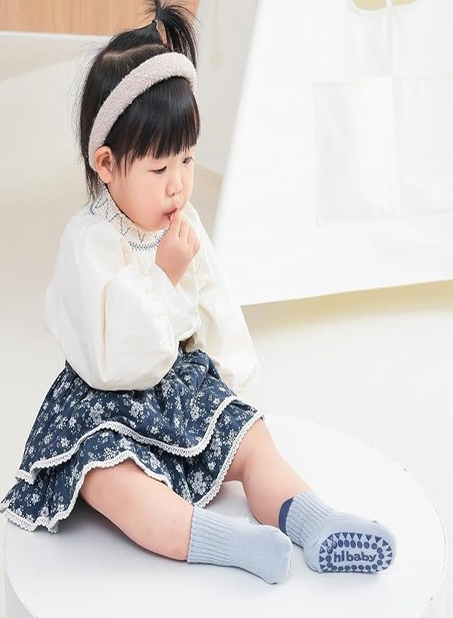 XuoAz 6 Pairs Toddler Boys Grips Socks Non Slip Kids Baby Girls Crew Cotton Socks with Grippers - Image 3