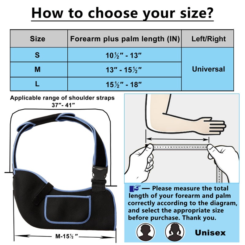 VISKONDA Arm Sling Shoulder Immobilizer - Rotator Cuff Support Brace - Comfortable Medical Sling for Shoulder Injury,Left and Right Arm,Men and Women,for Broken,Dislocated,Fracture,Strain (Medium) - Image 5