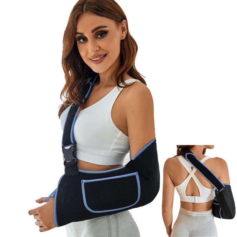 VISKONDA Arm Sling Shoulder Immobilizer - Rotator Cuff Support Brace - Comfortable Medical Sling for Shoulder Injury,Left and Right Arm,Men and Women,for Broken,Dislocated,Fracture,Strain (Medium) - Image 1