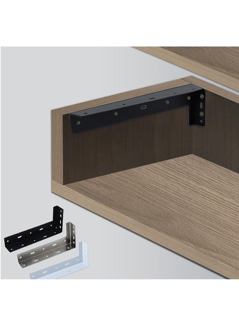 Rubik Shelf Brackets 17 inch - 2pcs Wall Mounted Heavy Duty Corner Brace Joint Right Angle L Shaped Bracket for DIY Table Bench Countertop - Silver  - Image 5