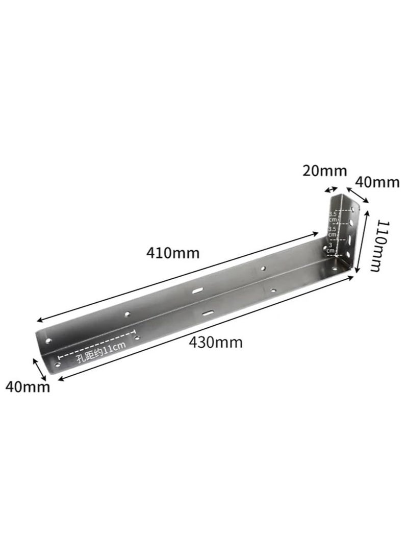 Rubik Shelf Brackets 17 inch - 2pcs Wall Mounted Heavy Duty Corner Brace Joint Right Angle L Shaped Bracket for DIY Table Bench Countertop - Silver  - Image 2