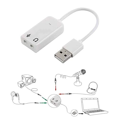 PremiumAV USB External Sound Card Adapter – 7.1 Channel Audio Interface with Mic & Headphone Ports, Plug & Play USB to 3.5mm Converter for Windows, Linux, Mac, Laptop, PC (White) - Image 5