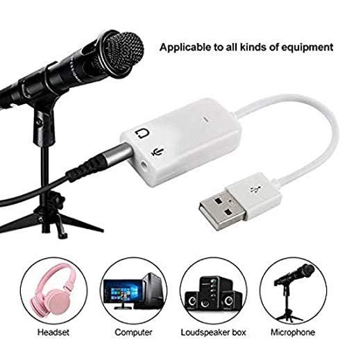 PremiumAV USB External Sound Card Adapter – 7.1 Channel Audio Interface with Mic & Headphone Ports, Plug & Play USB to 3.5mm Converter for Windows, Linux, Mac, Laptop, PC (White) - Image 3