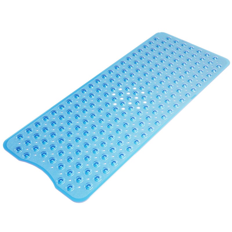 AmazerBath Shower Mat Non Slip 40 x 16 Inches Shower Stall Mats with Suction Cups and Drain Holes Non Slip Bath Mat for Tub for Elderly  Kids Clear Blue