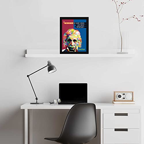 ArtX Paper Albert Einstein Famous Motivational Quotes Framed Wall Art Painting, Multicolor, POP, 10 X 13 Inches, Set of 1 - Image 4