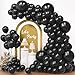 RUBFAC 154pcs Black Balloons Different Sizes 18 12 10 5 Inches for Garland Arch Latex Balloons for Halloween Party Decorations Birthday Wedding Decor - Image 2